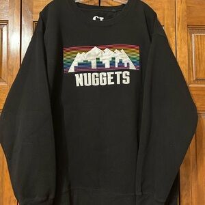 NBA Denver Nuggets Embroidered Black Sweatshirt by CI Sport, Size 2XL, Pre-owned